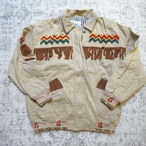 Vintage Rare Rich-House Western Leather Suede Fringe Jacket - Mens Medium